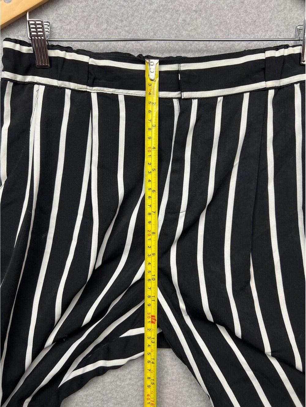 Pinstripes Womens L Straight Leg Pants Slacks Office Work Black Casual Work - Picture 8 of 10